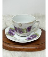Kuno Steinmann SILESIA K St T Crown Mark Teacup &amp; Saucer Gilted Purple F... - $39.99