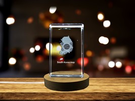 LED Base included | South Korea 3D Engraved Crystal 3D Engraved Crystal Keepsake - £31.96 GBP+