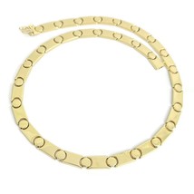 Authenticity Guarantee 
Vintage Italian Flat Circle Chain Link Necklace 14K Y... - £2,313.70 GBP