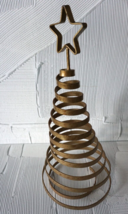 Vintage Swirl Coiled Springy Metal Christmas Tree Star Topped Table Top ... - $36.60