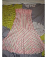 Anthropologie  RUTH Strapless Pink &amp; White Striped Floral Grad Dress Size 8 - £43.25 GBP