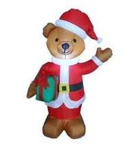 4 Foot Tall Christmas Inflatable Teddy Bear Blowup LED Yard Outdoor Decoration - £35.95 GBP