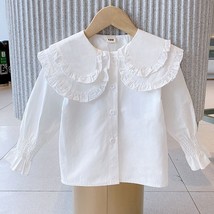 Spring Baby Girls White Blouses Kids Clothes for Girls Shirts Long Sleeve Cotton - £43.49 GBP