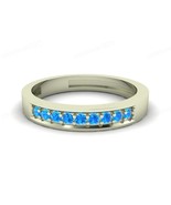 Topaz Gemstone 925 Sterling Silver Wedding Eternity Dainty Women Ring Je... - £39.34 GBP