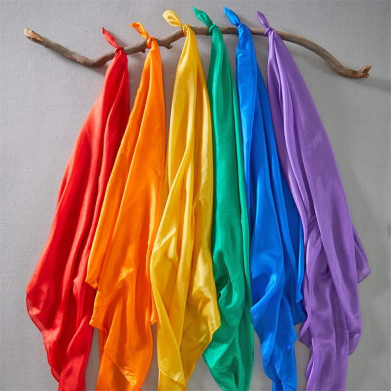 Kids Playsilks Toys Bright Colored Play Scarves Baby Open Ended Play Toys - £11.42 GBP+