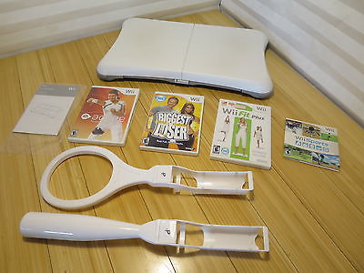 Nintendo Wii Fit Bundle Balance Board EA Active Biggest Loser Wii Sports - $65.09
