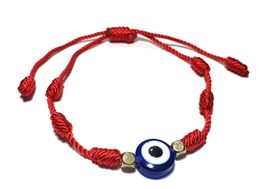 Double Protection Evil Eye Red String Adjustable Bracelet For Good Luck Fortune - £9.60 GBP