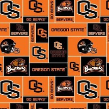 Package of Short Pieces Oregon State Beavers College Fleece Fabric Print D005.26 - $15.68