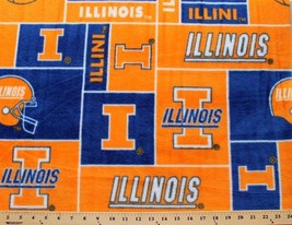 An item in the Crafts category: Package Short Pieces Illinois Illini College Team Fleece Fabric Print D004.24