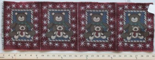 6.75&quot; x 8.5&quot; Tapestry Square - Teddy Bears Snowflakes Holiday Fabric M21... - $0.99