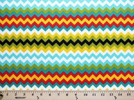 44&quot; Cotton Duck Chevron Stripes Bright Home Decorator Fabric By the Yard D791.34 - £8.02 GBP