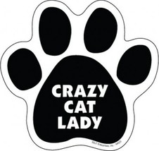 Crazy Cat Lady Cute Cat Paw Print Fridge Car Magnet Gift 5&quot;x5&quot; Large Size New - £4.65 GBP