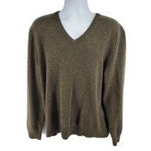 Polo Ralph Lauren Lambs Wool Green V-neck Sweater Men&#39;s XL Pony Logo - £20.93 GBP