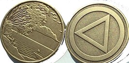 AA Circle Triangle Serenity Prayer Lake Medallion Sobriety Chip Set of 2 Meda... - £4.72 GBP