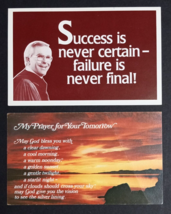 Dr Robert Schuller Inspirational Prayer &amp; Success CA UNP Postcards 1970s (Qty 2) - £11.73 GBP