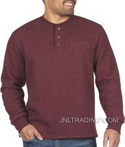 NWT Coleman 3 Buttons Sherpa Lined Waffle Henley Shirts Front Welt Pocket $70 - £32.06 GBP