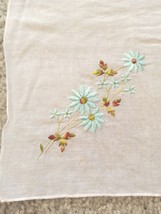 Vintage Antique Ladies Hankie Handkerchief Embroidered Blue Daisy Estate - £9.58 GBP