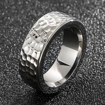 Vintage 8MM Titanium Stainless Steel Rings For Men Men&#39;s Spinner Ring Male Gifts - £8.75 GBP
