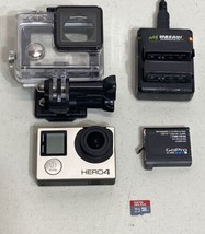 GoPro HERO 4 Silver + 2 Extra Batteries-charger 16gb SD Card Case - Tested - £73.60 GBP