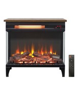 24 Inch 3-Sided Glass Electric Fireplace with Feet | Modern Heater - $4,324.65 MXN