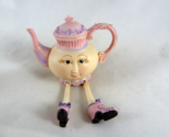 Collections Etc Tea Party Anthropomorphic Resin Shelf Sitter Pink Teapot... - £13.61 GBP