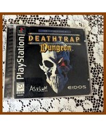 PS1 DEATHTRAP DUNGEON Sony PlayStation Black Label W/Manual &amp; Reg. Tested - $341.72 MXN