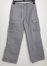 Hang Ten Cargo Pants Women S Light Gray Drawstring Chino Surf Beach Baggy Y2K - £29.24 GBP