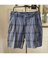Rare Lululemon Blue Plaid Zip Fly Shorts 34 10.25” Inseam - $27.36