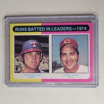 Jeff Burroughs #308 Rangers/Johnny Bench Reds 1975 Topps RBI Leaders - $7.98