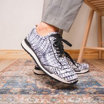 Alonzo Genuine Caiman Crocodile Fashion Sneaker Newspaper image 10