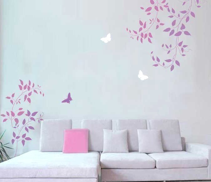 Primary image for Wall Stencils Clematis Vine 3pc kit, Easy DIY Wall decor with stencils