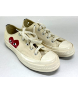 Converse Comme des Garcons Play Heart Sneakers Chuck Taylor Low Tops Whi... - $1,128.81 MXN