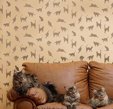 Stencil Pattern Cats,Cats,Cats - Reusable Stencil for walls &amp; fabrics - £30.69 GBP