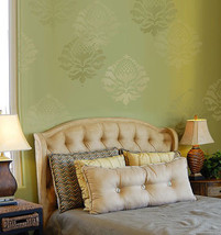 Damask Stencil Katie&#39;s Brocade MED, Reusable stencil for walls, fabric - £30.26 GBP
