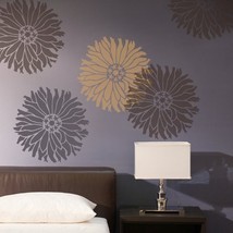 Starburst Zinnia Floral Wall Art Stencil - Medium - DIY Home Decor - Bet... - £23.85 GBP