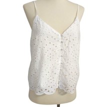 Primark White Eyelet Cami Top 8 Lace Y2K Button Front Peasant Fairy Hippie Boho - £15.57 GBP