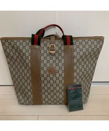 ﻿GUCCI Plus Vintage Sherry Shoulder Bag Tote GG PVC Brown Authentic MBa1929 - $393.76