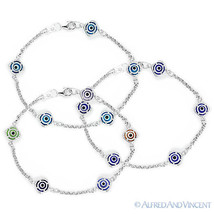 Evil Eye Turkish Nazar Greek Mati Hamsa Judaica Kabbalah Charm Silver Bracelet - £25.50 GBP