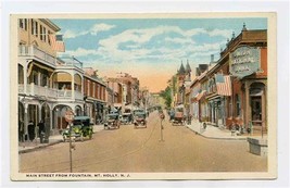 Main Street Fountain Mount Holly New Jersey Postcard 1910&#39;s Union Nation... - $17.82