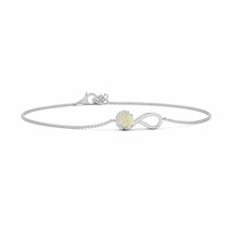 ANGARA Opal Libra Ribbon Bracelet with Diamond Accents in 14K Solid Gold - £453.91 GBP