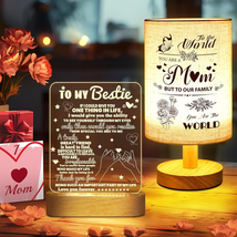 Mothers Day Gifts for Mom Table Lamp Fabric Lights, Personalized Mom Birthday Gi - £22.76 GBP