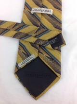 Jhane Barnes 100% Silk Woven Tie Gold Yellow Green Black - £13.66 GBP