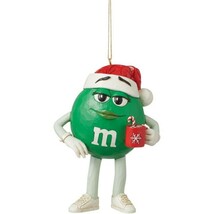 M&amp;M&#39;s by Jim Shore Green Character with Santa Hat and Cocoa Hanging Orna... - $38.99