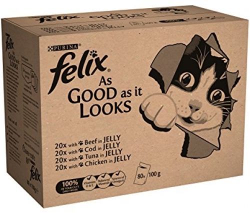 Felix As Good As It Looks Wet Cat Food Adult Pouch, 80 X 100 G - $41.13
