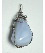 Jemel .925 Sterling Silver Wire Wrapped Blue Lace Agate Pendant - £22.74 GBP