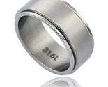 Surgical steel 9mm spinner ring wedding band matte finish thumb155 crop