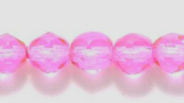 6mm Czech Fire Polish, Transparent Hot Pink Coated,  50 pc glass beads neon - $3.00