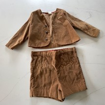 Corduroy Shorts And Jacket Size 4T Vintage Baby Boys Toddler Vintage Read - £15.68 GBP