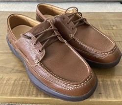 Boat Shoes Dr. Comfort Mens  11.5 W Patrick Brown Leather Casual Diabetic - $29.92