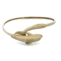 Estate Sterling Silver Signed Designer Kabana Flex Dolphin Cuff Bracelet... - $74.25